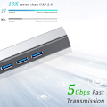 Miniatyrbild 3 av 6: USB till Ethernet-adapter, VIENON USB 3.0-hubb med 1 Gigabit RJ45 Ethernet-port Nätverks-USB-nätverksadapter med USB C-adapter för bärbar dator