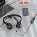 Pikkukuva 4 / 7: HW02 USB-tietokonekuulokemikrofoni selkeällä keskustelumikrofonilla, kevyt langallinen kuulokemikrofoni MS Teamsille, Skypelle, webinaareille, puhelinkeskukselle ja muuhun (musta) Black