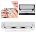 Miniatyrbillede 2 af 7: Blues Harmonika 10 Huller Mundharmonika Db Nøgle ABS Resin Professionel Begynder Blæseinstrument White