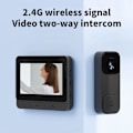 Miniatyrbillede 4 af 7: Intelligent visuel dørklokke videodørklokke kamera batteridrevet 4,3 tommer skærm tovejs intercom videoovervågning indbyggede højttalere