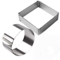 Miniatyrbilde 1 av 5: Justerbar kakeformring 2-delt sett, 6-12 tommers kake mousse ring rustfritt stål (rund+firkant)