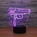 Pikkukuva 3 / 5: 3D Asemakokoinen Yövalo Lamppu Illuusio 7 Väriä Vaihtuva Kosketuskytkin Pöytä Työpöydän Koriste Lamput Akryyli Tasainen ABS-Jalusta USB-Kaapeli Syntymäpäivälahja Lelut