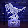 Miniatyrbilde 5 av 8: Dinosaur Leke 3D Nattlys med Fjernkontroll & Smart Berøring 7 Farger + 16 Farger Skiftende Dimbar TRex Leke 1 2 3 4 5 6 7 8 År Gammel Gutt eller Jente Gave