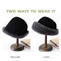 Miniatyrbild 2 av 6: Plush Fuzzy Bucket Hat för Kvinnor Varm Fluffig Konstgjord Päls Fiskehatt Vinter Skid Utomhus Vindtät Varm Fleecefodrad Hatt Black