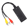 Miniatyrbild 3 av 7: Högdefinitionsomvandlare Audio Video till HighDefinition Multimedia Interface CVBS-adapter för TV VHS VCR DVD (svart)
