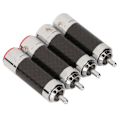 Miniatyrbillede 6 af 7: RCA Sound Plug - Holdbar Forkromet Kulfiber Lotus Lydforstærker Kabel Stik til Lydledning
