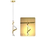 Miniatyrbillede 3 af 5: Spiral LED-pendellampe i guld med høj lysstyrke, øjenbeskyttelse, LED-hængelampe til stue, cafe, familie 85-265V varmt lys