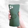 Miniatyrbilde 2 av 5: Med ringstativstøtte magnetisk bilmontering anti-ripe mikrofiberfôr  slank støtsikker silikontelefondeksel for iPhone 14 6,1 tommer