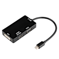 Miniatyrbilde 1 av 7: 3 i 1 4K×2K bærbar Mini Display Port / Thunderbolt til HDMI VGA DVI Adapter Converter Svart