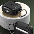 Miniatyrbillede 6 af 7: Hovedtelefonbeskyttende TPU-etui Anti-tabt med karabinhage til IOS Earbuds 3 Sort Sort