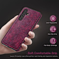 Miniatyrbilde 5 av 7: Samsung Galaxy S24 6.2-tommers deksel, Premium Lær Klassisk Luksus PU Sklisikkert Grip Robust Støtfanger Støtsikkert Full Body Beskyttelsesdeksel Magenta