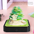 Miniatyrbild 4 av 5: 3D Papperskonst Kalender Multifunktionell Livslik Dekoration 2024 Kalender Memo Block för Hemma Kontor Green