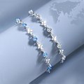Miniatyrbild 3 av 7: 925 Sterling Silver Armband för Kvinnor, Klöver Zirkon Charm Kedja Armband Mode Smycken Gåvor