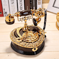 Miniatyrbillede 5 af 6: Hjerteformet Retro Dial Telefon Musikboks med Skuffe 7.5\" x 7\" x 6.7\"
