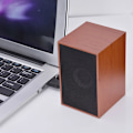 Miniatyrbillede 7 af 7: Træ skrivebordscomputerhøjttaler Mini Notebook Subwoofer Laptop Multimediehøjttalere (Rødt træ)