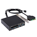 Miniatyrbillede 3 af 7: 3,5\" Frontpanel PCI-E til USB 3.0 4 Port SD TF Kortlæser   USB 3.0 driver-cd