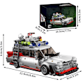 Miniatyrbild 2 av 7: ecto 1 spökbilsbyggblockset för vuxna 636 delar, leksaksset för barn pojkar jul halloween tacksägelse