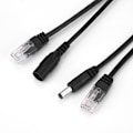 Miniatyrbillede 6 af 7: Power Over Ethernet Vandtæt 12V Gennemgående POE Injektor Splitter Adapter Kabel (Sort)