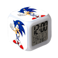 Miniatyrbild 1 av 2: Wekity Sonic the Hedgehog Färgglad väckarklocka LED Kvadratisk klocka Digital väckarklocka med tid, temperatur, alarm, datum