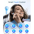 Pikkukuva 6 / 6: Langattomat nappikuulokkeet, Bluetooth 5.3 -kuulokkeet 40 tunnin toistoajalla latauskotelolla, IPX5-vedenpitävät stereo-nappikuulokkeet mikrofonilla iOS- ja Android-laitteille Blue