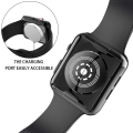 Miniatyrbilde 5 av 5: [2-pakning] 44mm deksel for Apple Watch Series 6 / SE/Series 5 / Series 4 skjermbeskytter, Totalt beskyttende deksel TPU HD ultratynn deksel (1 svart+1 gjennomsiktig)