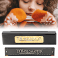 Miniatyrbillede 2 af 7: Professionel mundharmonika diatonisk harpe børnegaver polyfonisk C-nøgle 24 huller (Matt Black )