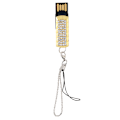 Miniatyrbillede 1 af 7: 16G Mini bærbar Rhinestone USB-disk med kæde til Windows Vista/7/10/Mac Guld