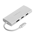 Pikkukuva 3 / 7: Cabledeconn 7-in-1 Type-C-keskitinsovitin HDMI / USB 3.0 / RJ45 / SD / TF / PD -hopea