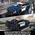 Miniatyrbild 3 av 7: 15073 Barricade Polisbil Byggsatser, MOC Deformerad Mustang Pull-Back Drag Race Leksaksbil Modellkit, (786 Bitar, Dynamisk Version)