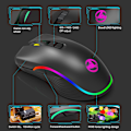 Miniatyrbillede 4 af 8: Genopladelig trådløs mus, 2.4G RGB 3 justerbar DPI (maks. 2400) støjsvag ergonomisk mus med 6 knapper til pc, computer, bærbar computer