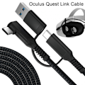 Pikkukuva 1 / 7: 2-in-1 Quest (Oculus) Link Virtual Reality -kuulokemikrofonikaapeli Quest 2:lle ja Questille - 16 jalkaa (5 m) - PC VR