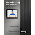 Miniatyrbillede 6 af 9: Trådløs videodørklokke - Video Intercom System Smart WiFi videodørklokke med 4,3 tommer 1080P HD-skærm/nattesyn / 170° synsvinkel
