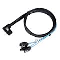 Miniatyrbilde 3 av 7: Cabledeconn MINI SAS 36P Flat Elbow Vinklet 90 Grader til 4*SATA Server Overføringskabel