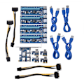 Miniatyrbillede 7 af 7: PCI-E til 4-port PCI-E udvidelseskort PCI Express Riser Adapter USB3.0 til Mining