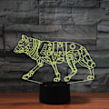 Miniatyrbild 3 av 7: 3D Robot Hund Fjärrkontroll 16 Färger Nattlampor Illusion Akryl LED Bord Sänglampa Barn Sovrum Skrivbords Dekoration Födelsedagspresenter Leksak för Barn