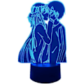 Miniatyrbillede 1 af 7: Anime Lampe Kirito og Asuna Figur 3D LED Natlampe USB/Batteridrevet 7 Farve Touch/Fjernbetjening 16 Farve Soveværelses Dekoration USB Skrivebordslampe