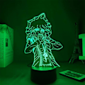 Miniatyrbilde 2 av 7: USB 3D Anime Illusionslampe Nagito Komaeda LED nattlyslampe for soveromsdekorasjon 7 farger berørings-/fjernkontroll 16 farger akryl neonlampe