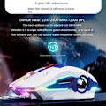Miniatyrbillede 2 af 8: Ledningsforbundet Gaming Mus Computermus Mekanisk Åndedrætsfarvet Lys med Lyd 7 Taster USB Flettet Reb 4 Hastighed DPI Ergonomi PC Laptop Mecha Hvid