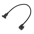 Pikkukuva 4 / 7: USB-kaapeli 0,3 m USB 3.1 Type-C uros naaras 10 Gbps U-tyyppinen kyynärpää paneelikiinnitysruuvin reiällä autodatakaapeli
