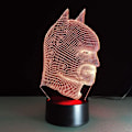 Miniatyrbillede 2 af 4: Batman 3D Lampe Værelse Soveværelse Dekorativ Natlys Multi 7 Farveændring USB Kabel Smart Touch Knap LED Skrivebord Bordlampe Børn