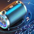 Miniatyrbillede 3 af 7: Smart Bluetooth-højttaler med dobbelt membran, stereo surround-subwoofer, trådløs højttaler med høj lydstyrke til udendørs og hjemmet, sort Plus-udgave