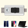 Miniatyrbillede 5 af 7: 32G Fashion Multifunktion 4-i-1 U-disk til Android Type-C Passer til iPhone iPad (Sølv)