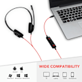 Miniatyrbillede 6 af 6: USB C-headset med mikrofon til bærbar telefon, hovedtelefoner med støjreducerende mikrofon til computer, on-ear kablet kontor callcenter-headset til USB-C