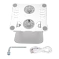 Miniatyrbild 1 av 7: Aluminiumlegering Laptopstativ med 2 Kylfläktar Fällbart Justerbart Laptop Kylstativ för 10 till 17,3 tum Bärbara datorer Silver