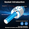 Miniatyrbillede 4 af 5: Håndholdt Bluetooth Karaoke Mikrofon - Sjovt fødselsdagssang legetøj til børn i alderen 3 4 5 6 7 8 9 10 år piger og drenge (blå) Besøg IJO Store