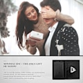 Miniatyrbilde 6 av 6: Taktisk minimalistisk lommebok for menn, slank RFID-blokkerende metallkortlomme, frontlomme Menu2019s skinn Dapper Bifold-lommebok med pengesklips Black