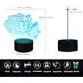 Miniatyrbilde 7 av 7: 3D Illusionslampe USB LED Bulldoser nattlys skrivebordslampe atmosfærelampe 7 fargeendrende berøringskontroll som hjemme soverom dekor