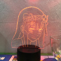 Miniatyrbillede 1 af 7: Qinwei Anime Frank Zero Two 3D Natlampe 16 Farver Soveværelse Dekorative Anime Lampe Led Illusion -- Mønster D (Sort Sæde)