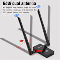Pikkukuva 6 / 7: EDUP 1200Mbps 2.4G+5.8G kaksoiskaistainen nopea USB3.0 WIFI-sovitin kaksoisantennilla