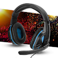 Miniatyrbild 6 av 7: SEZ-881 ABS Lättviktsmikrofon Gaming Headset Brusreducering 3,5 mm Hörlurar Utrustning för Xboxone/PS4Blå